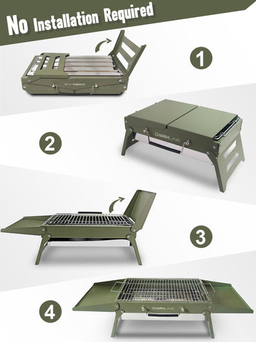 Charmline grill with dedicated sauce area for easy seasoning