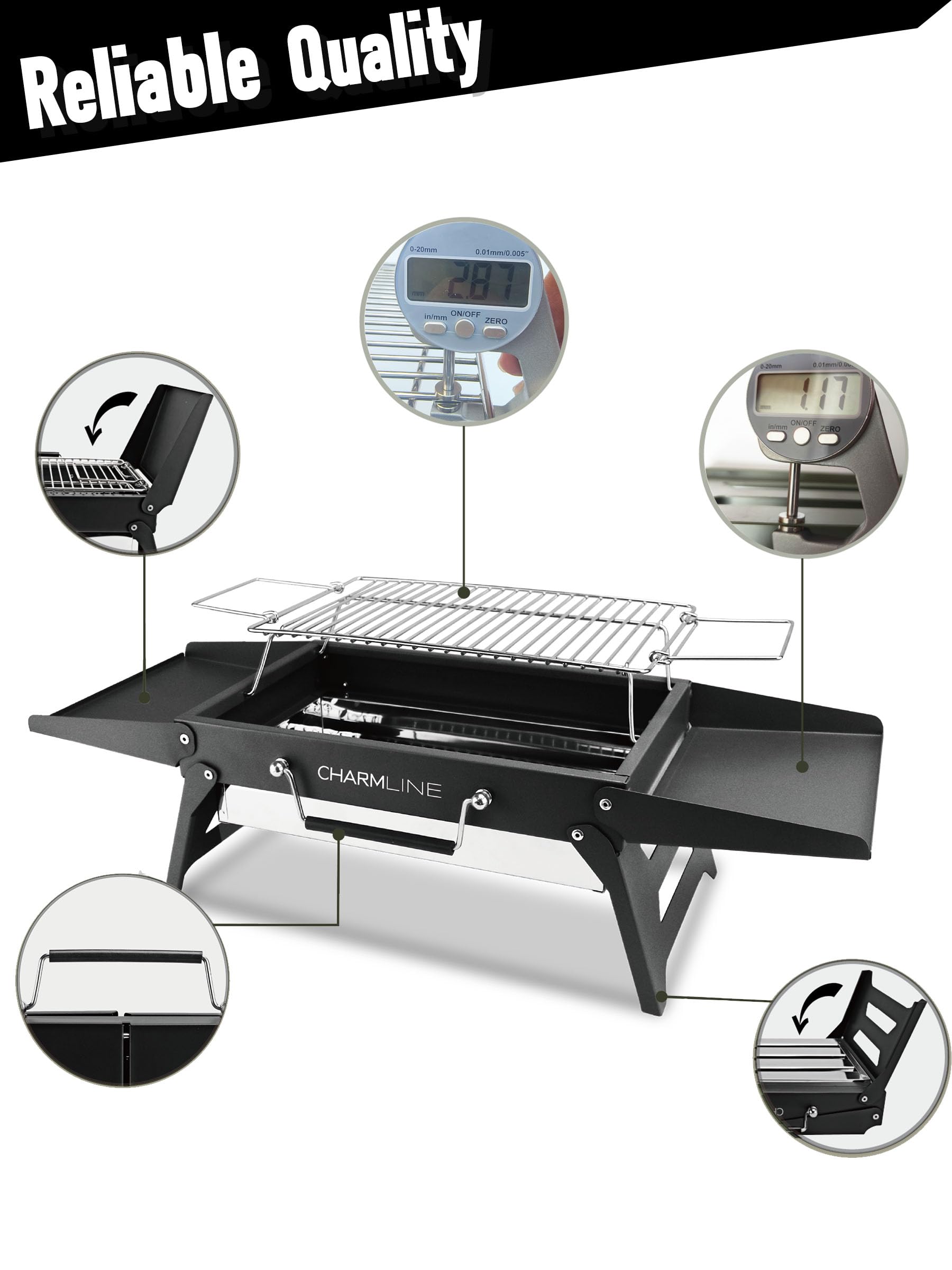 Charmline portable grill pack, ready to use right out of the box.