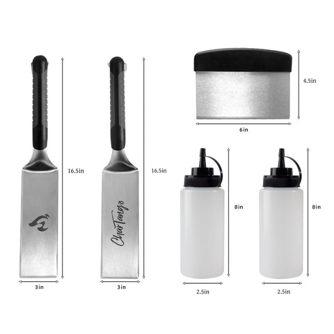 CharTango spatulas from the side with ergonomic handles for secure grip