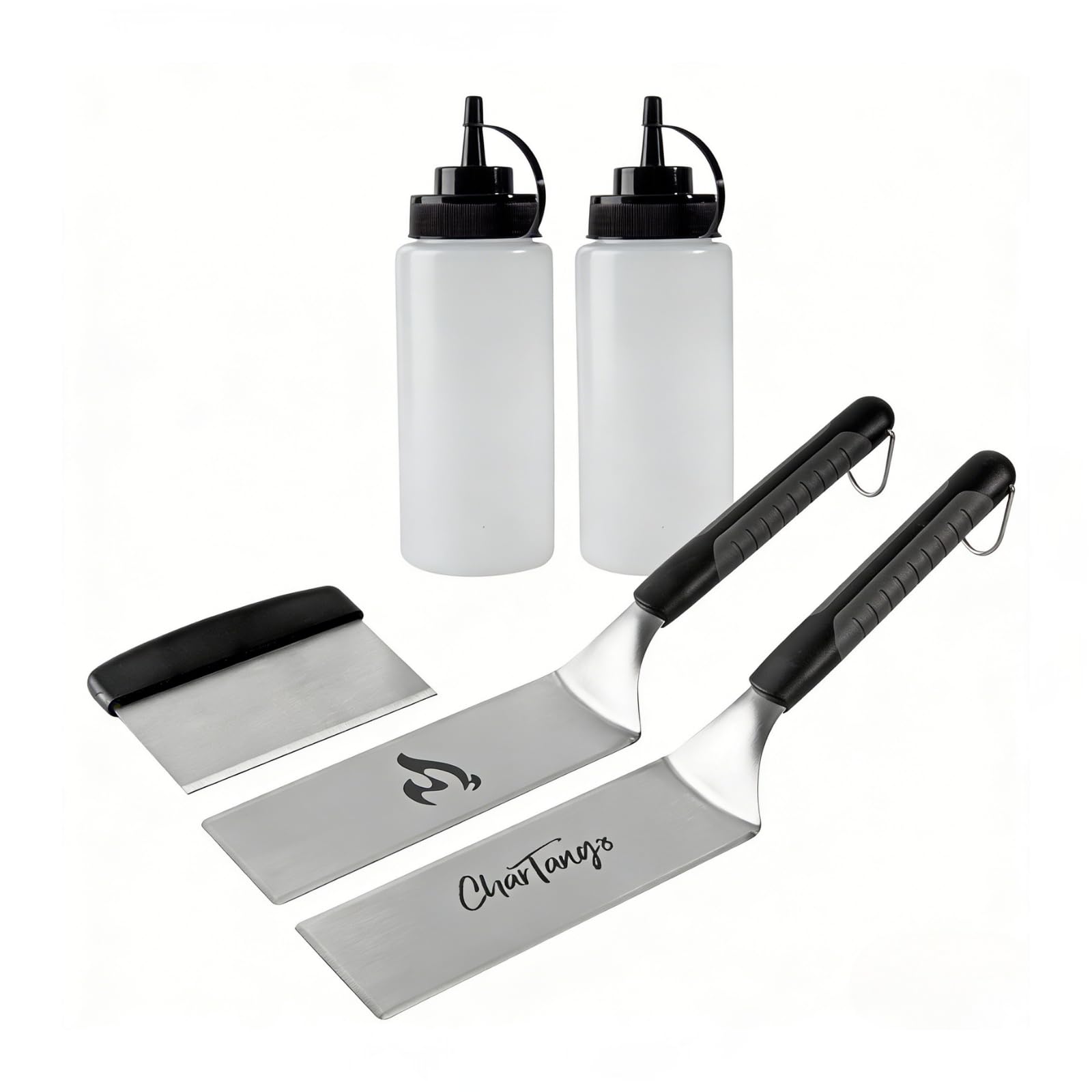 CharTango Blackstone spatula set top view showing heavy-duty 3mm blades for flipping