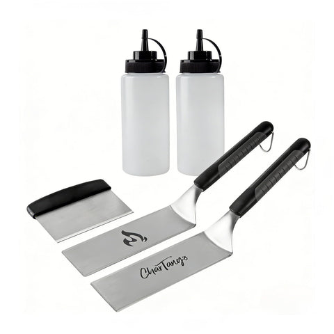 CharTango Blackstone spatula set top view showing heavy-duty 3mm blades for flipping
