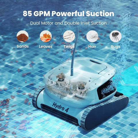 Chasing Hydro 4 with 50ft cable provides uninterrupted power during cleaning.