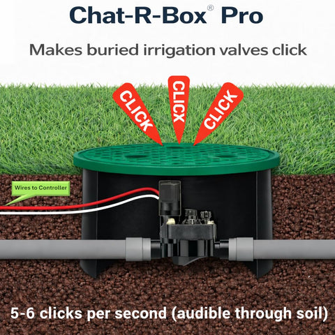 Chat-R-Box PRO listening for click shows audible signals guiding valve detection.