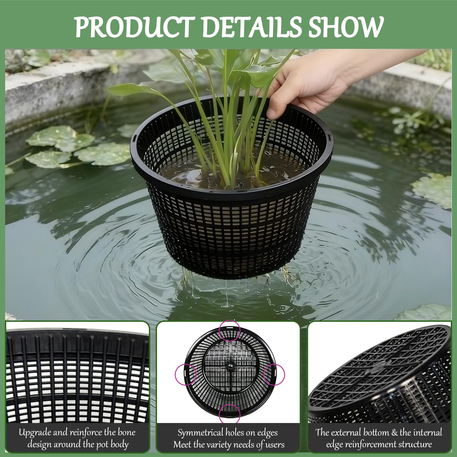 CHTASO durable mesh design basket emphasizes water flow and root support