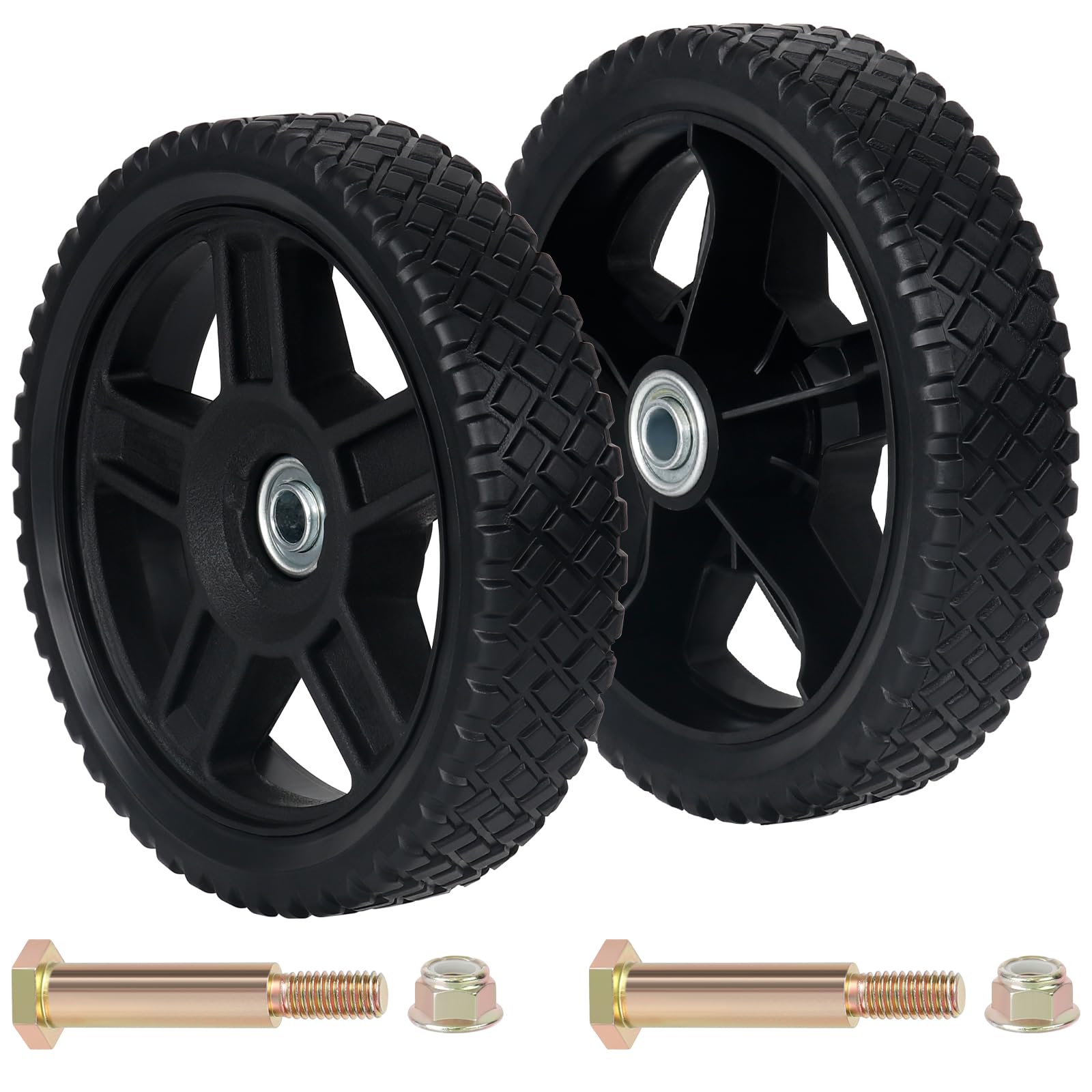 CheeMuii 8-inch mower wheels pack for easy replacement on standard mowers