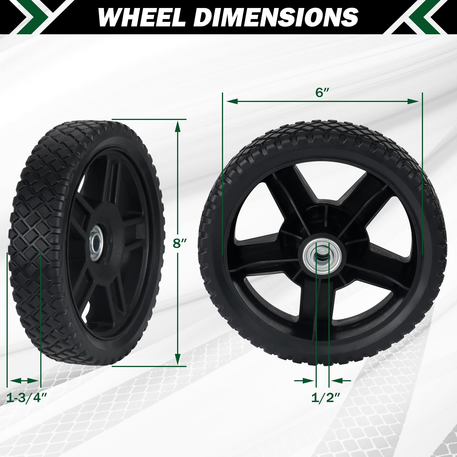 CheeMuii wheel bore 1/2 inch compatible with common mowers and carts