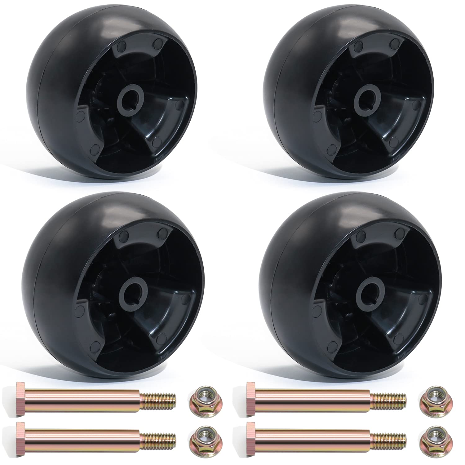 CheeMuii 4-pack mower deck wheels for even cutting on standard decks