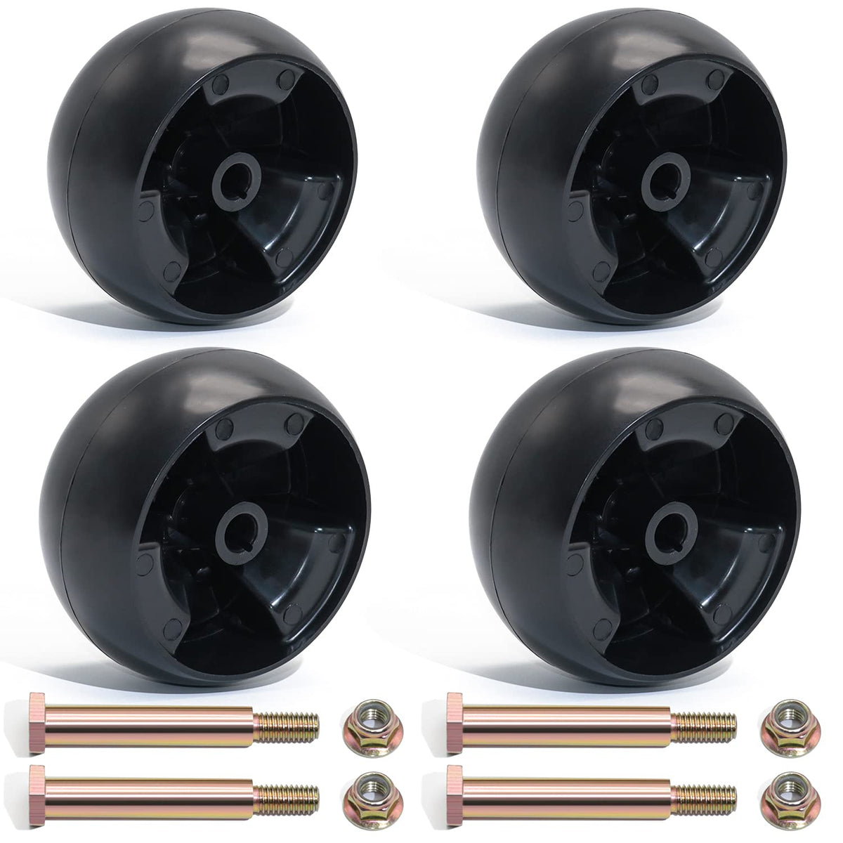 CheeMuii 4-pack mower deck wheels for even cutting on standard decks