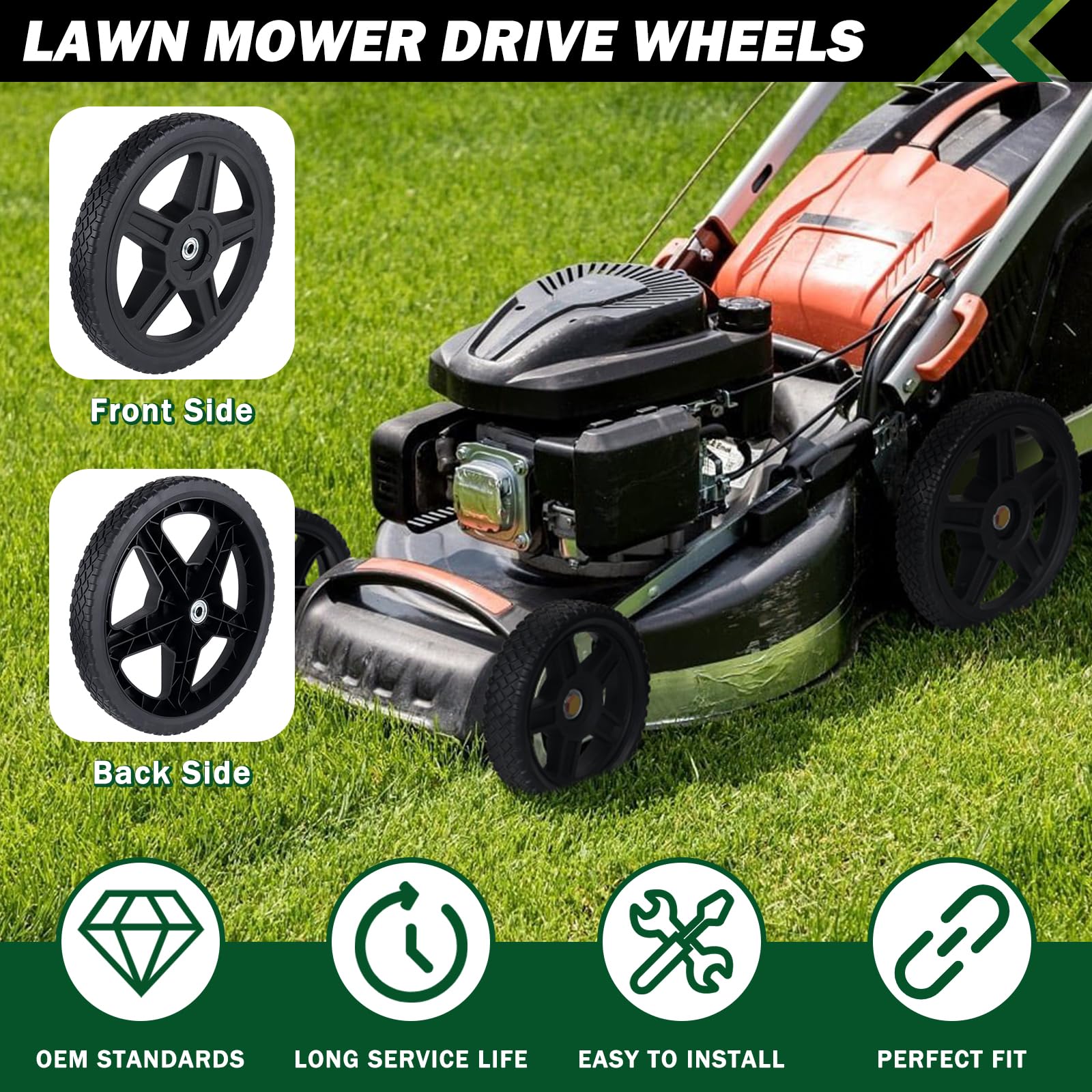 CheeMuii 14-inch wide wheels, 1-3/4 inch, boost stability on terrain