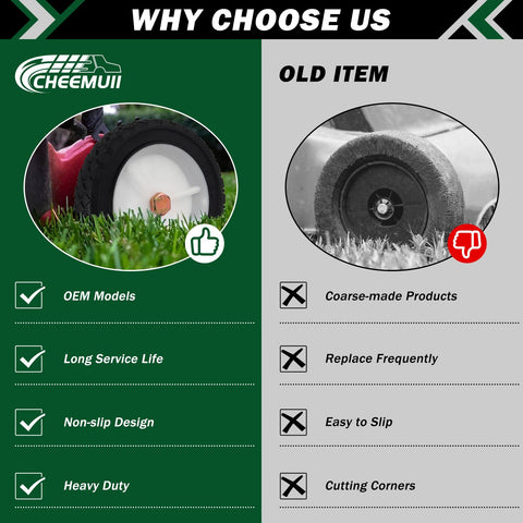 CheeMuii 7-inch wheel package; four durable replacement wheels.