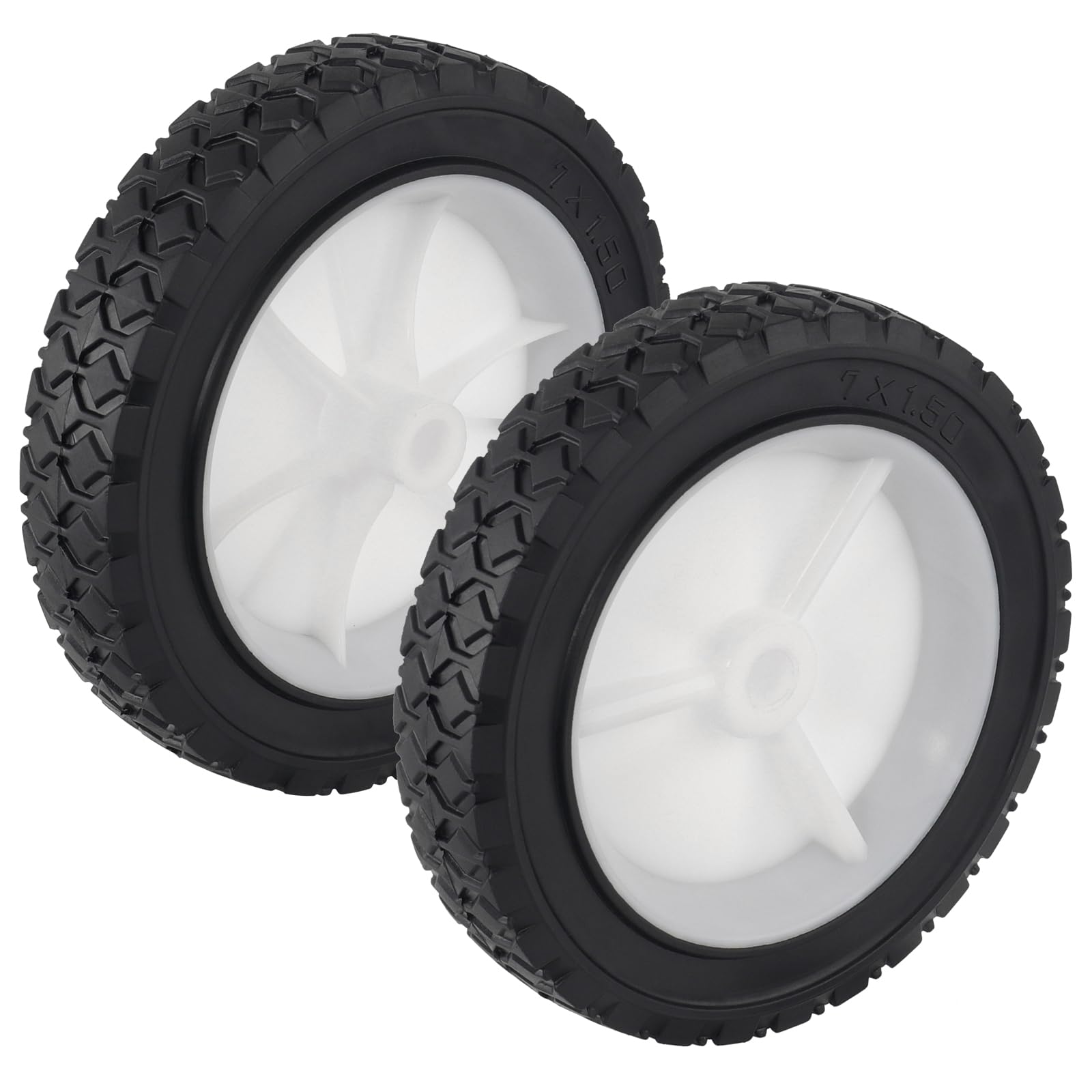 CheeMuii 7-inch wheels pair, front view, universal fit for smooth pushing.