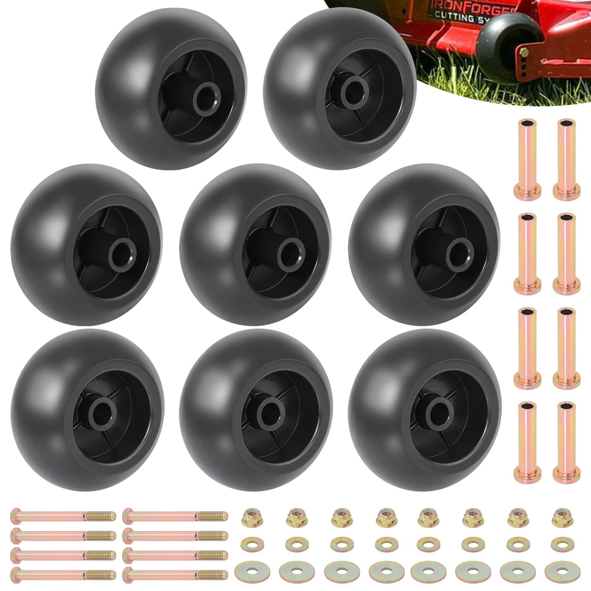 CheeMuii 8 pack deck wheel kit installation view for easy replacement