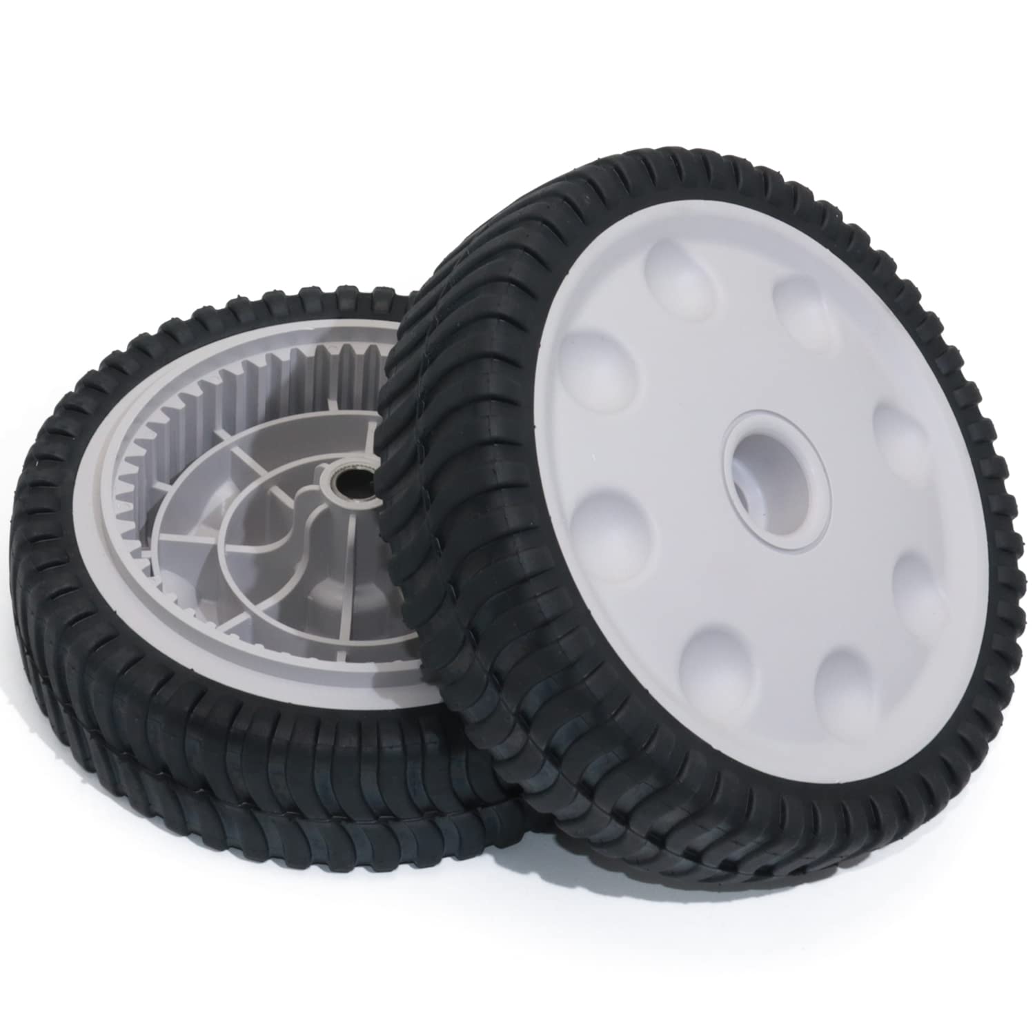CheeMuii 8 inch front drive wheel close-up showing durable construction for longevity.