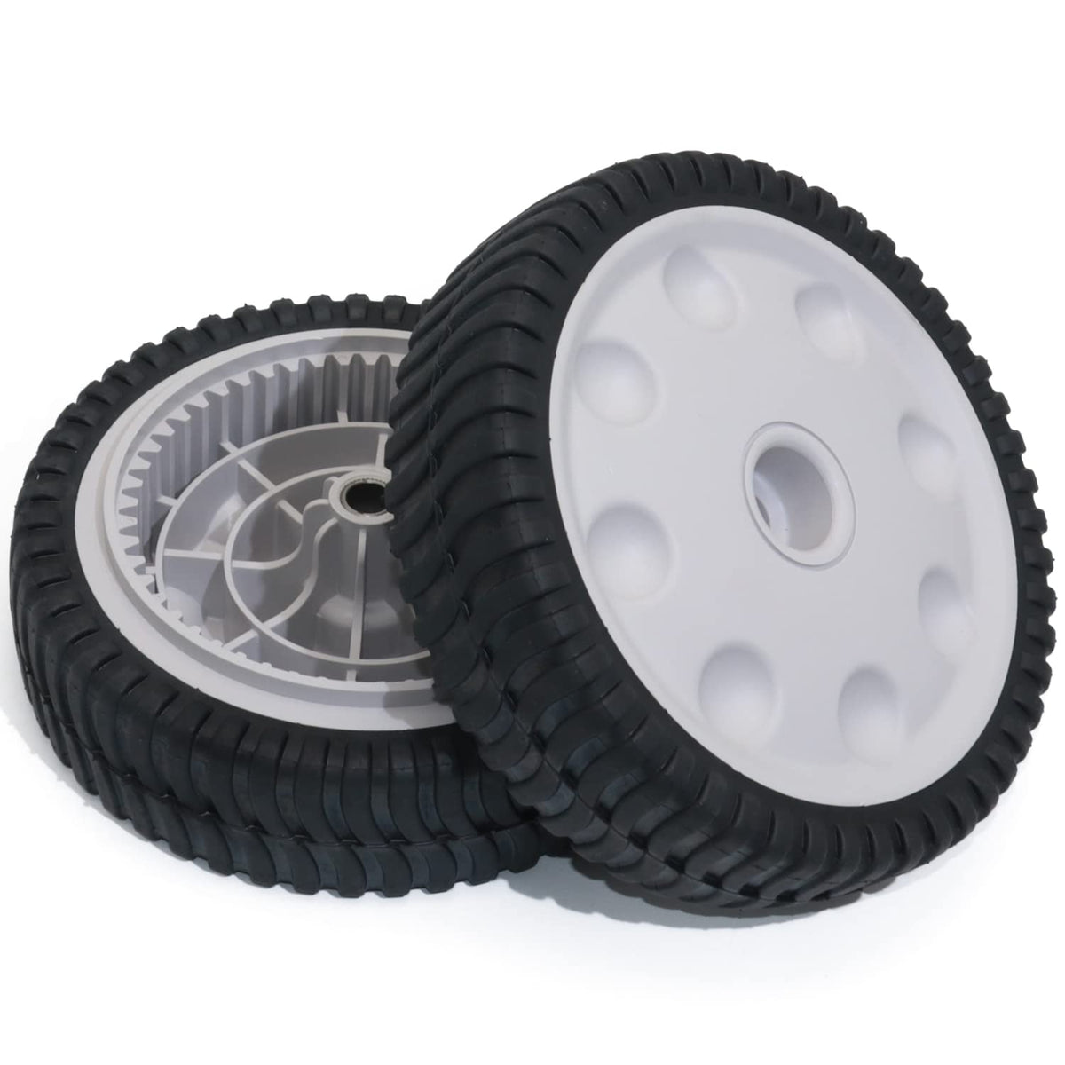 CheeMuii 8 inch front drive wheel close-up showing durable construction for longevity.
