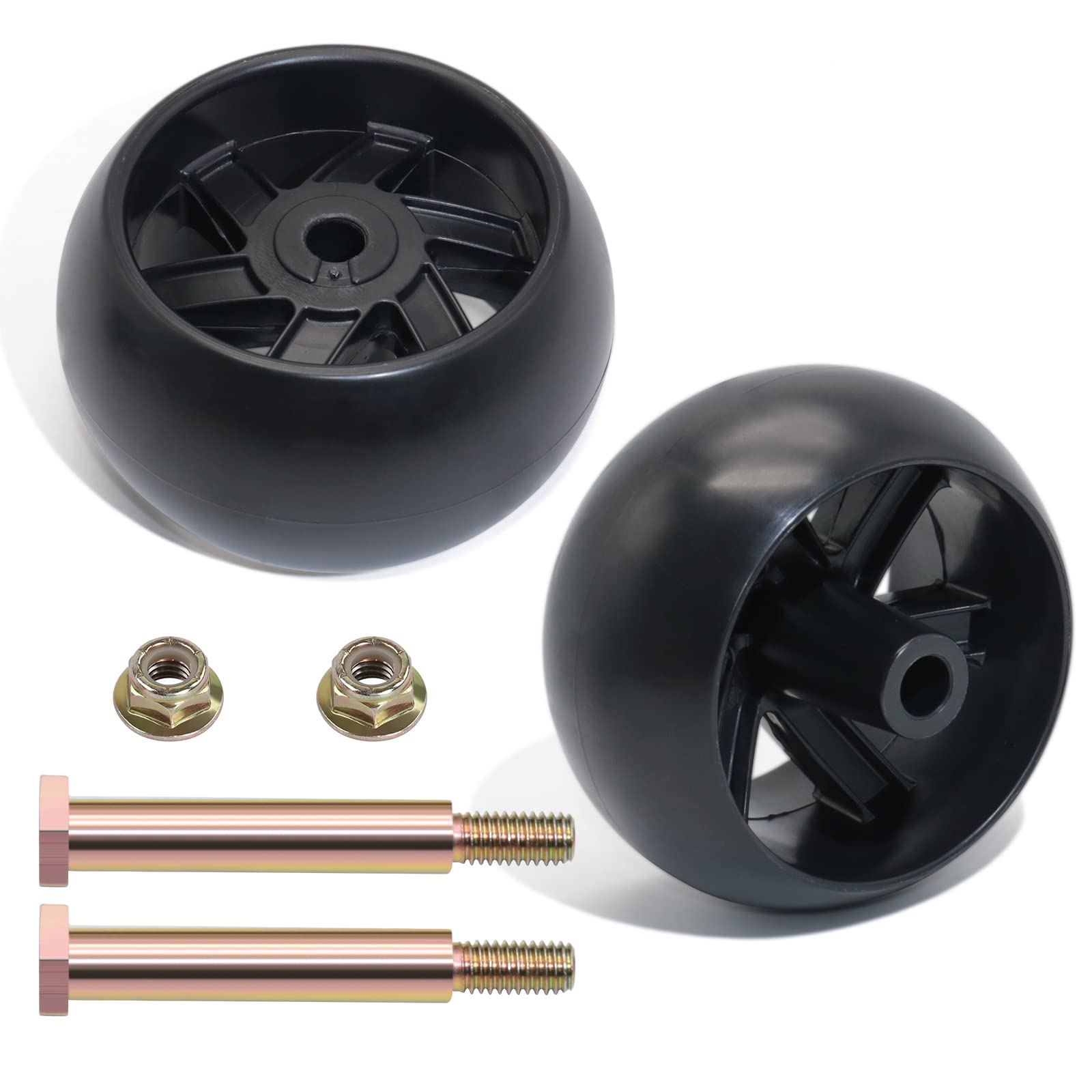 CheeMuii deck gauge wheels kit 2-pack ready for installation on a mower