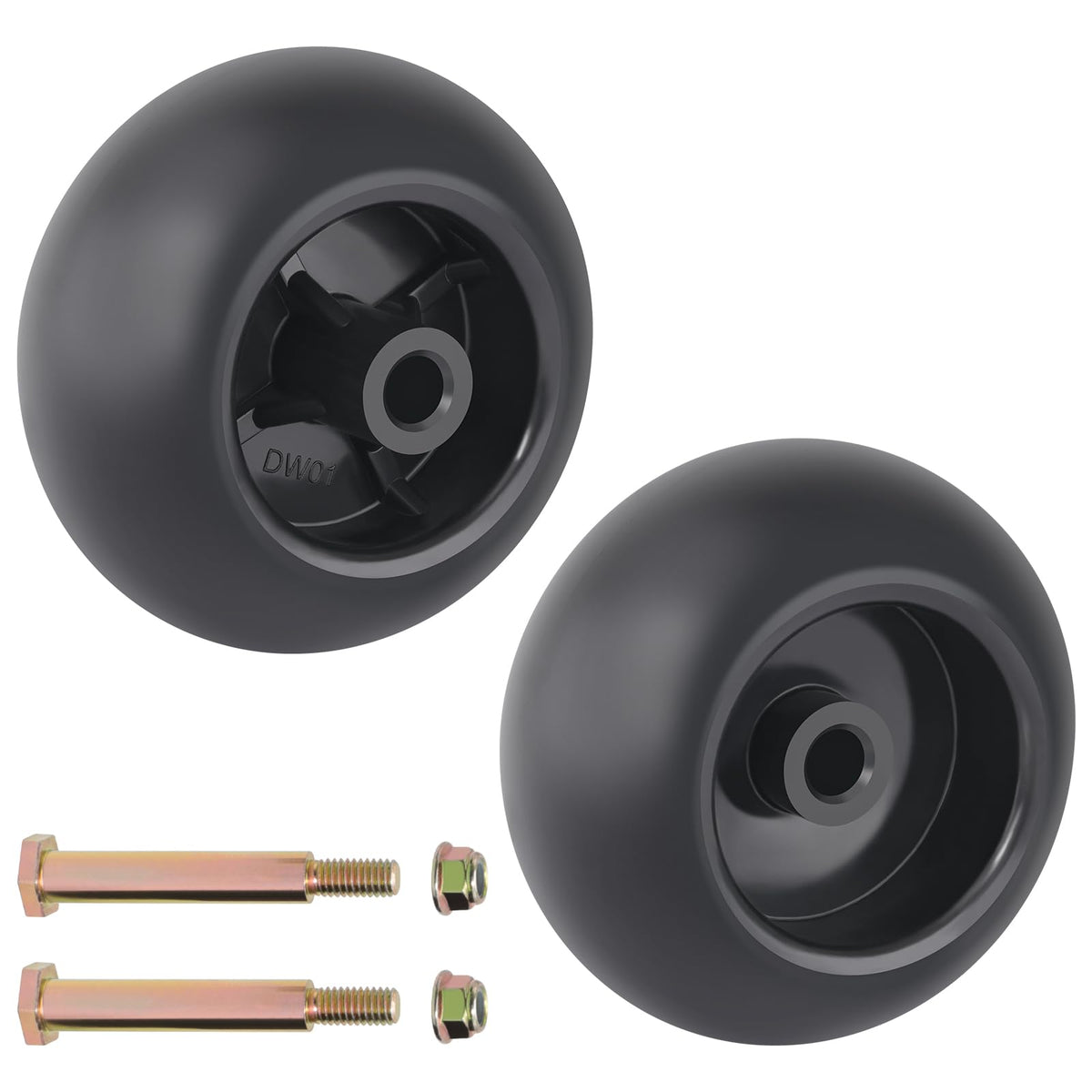CheeMuii 5-inch deck wheels side view, durable replacement for smooth mowing