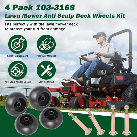 CheeMuii heavy-duty mower wheels provide durability and reduced turf wear