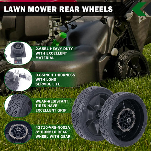 CheeMuii HRN216 8-inch wheels with metal gears for reliable drive engagement.