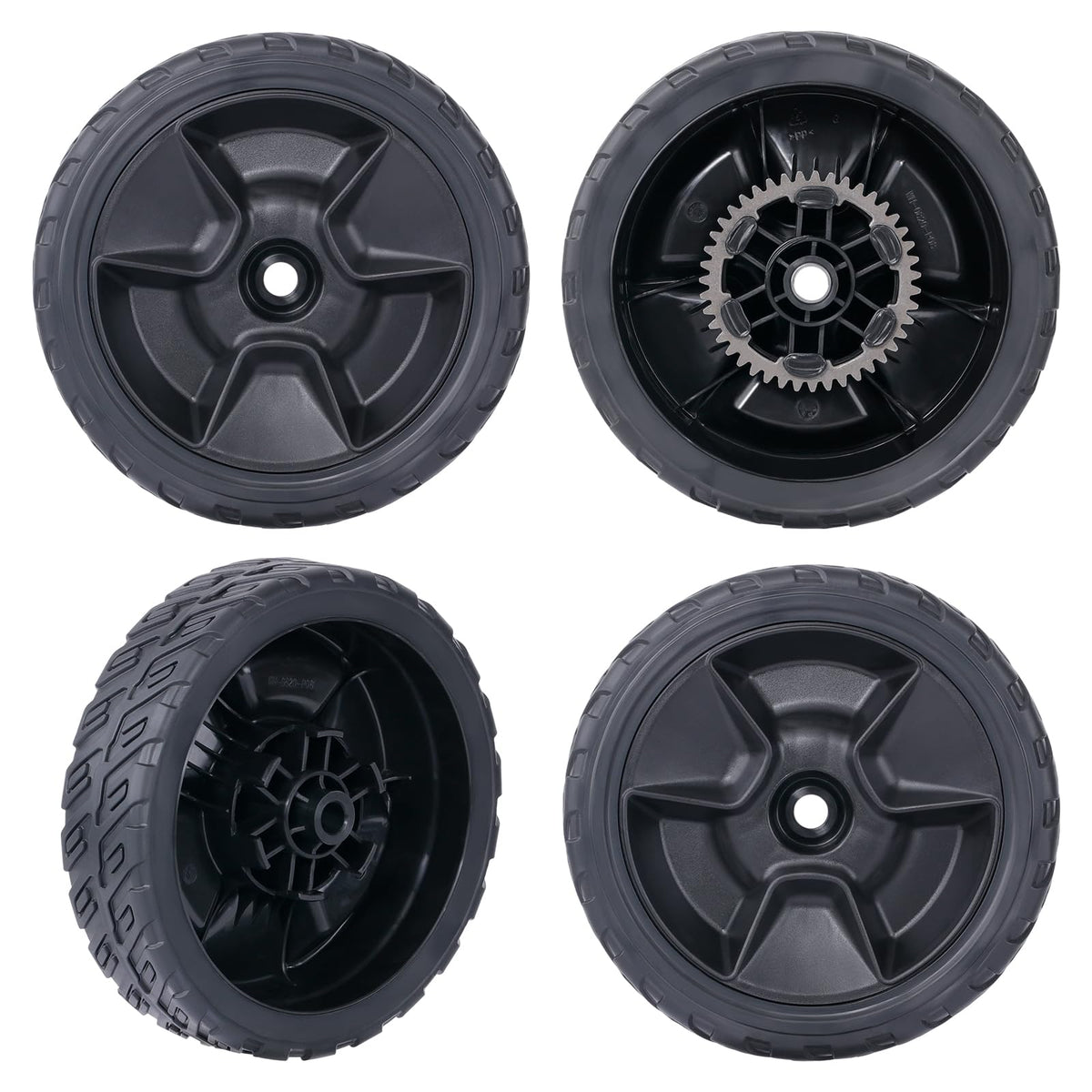 CheeMuii HRN216 rear 8 inch lawn mower wheels for steady traction on uneven lawns.