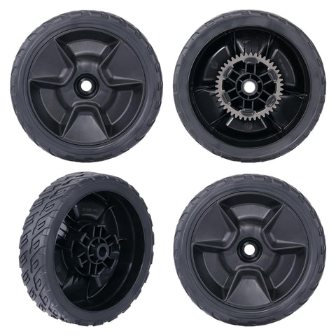 CheeMuii HRN216 rear 8 inch lawn mower wheels for steady traction on uneven lawns.