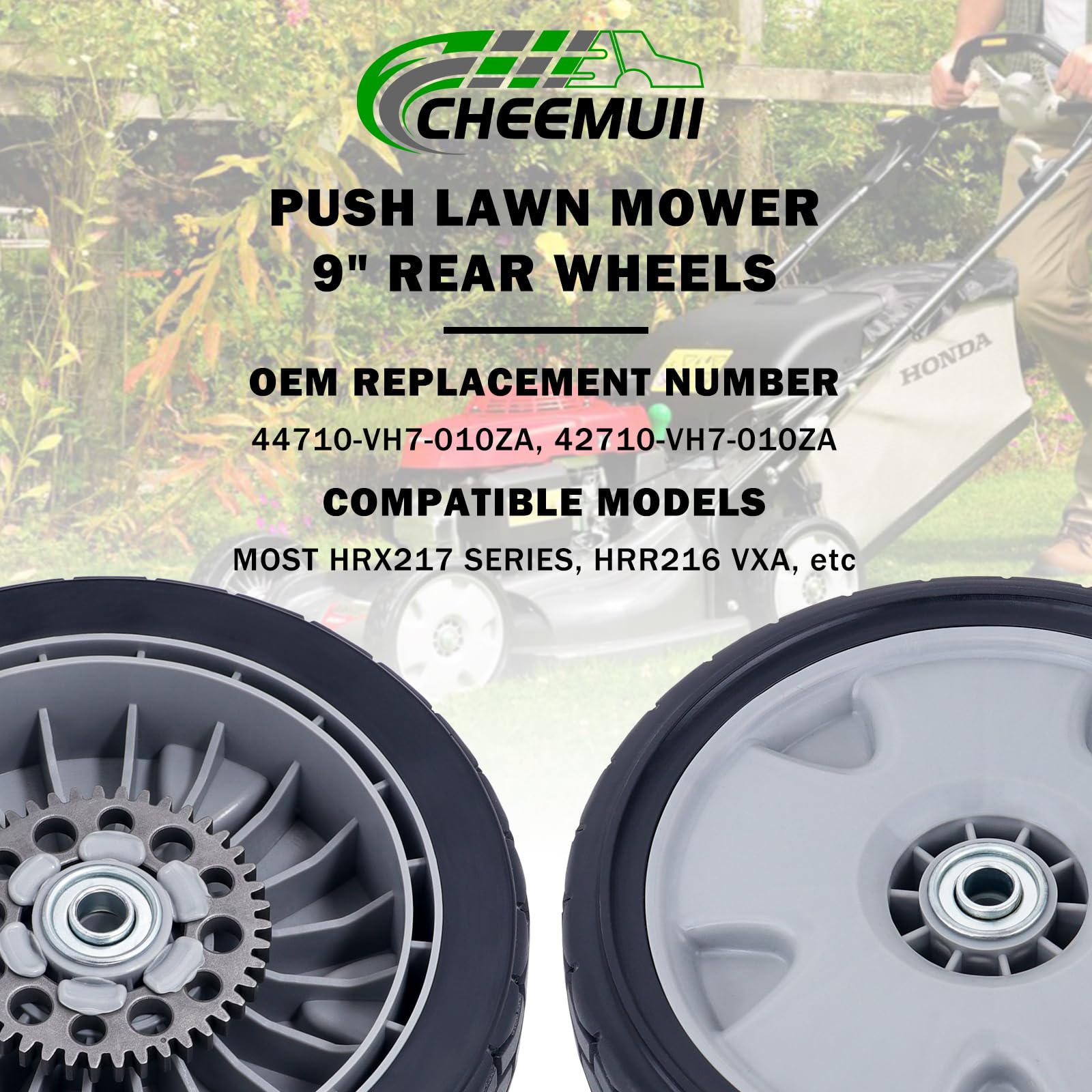 CheeMuii 9-inch HRX217 wheels install easily with basic tools.
