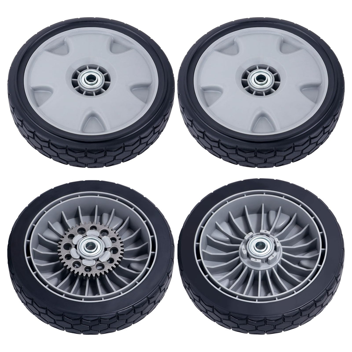 CheeMuii rear wheel for HRX217 with gears improves traction on uneven terrain.