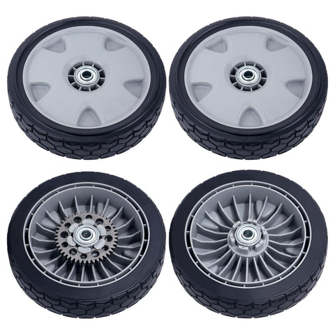 CheeMuii rear wheel for HRX217 with gears improves traction on uneven terrain.