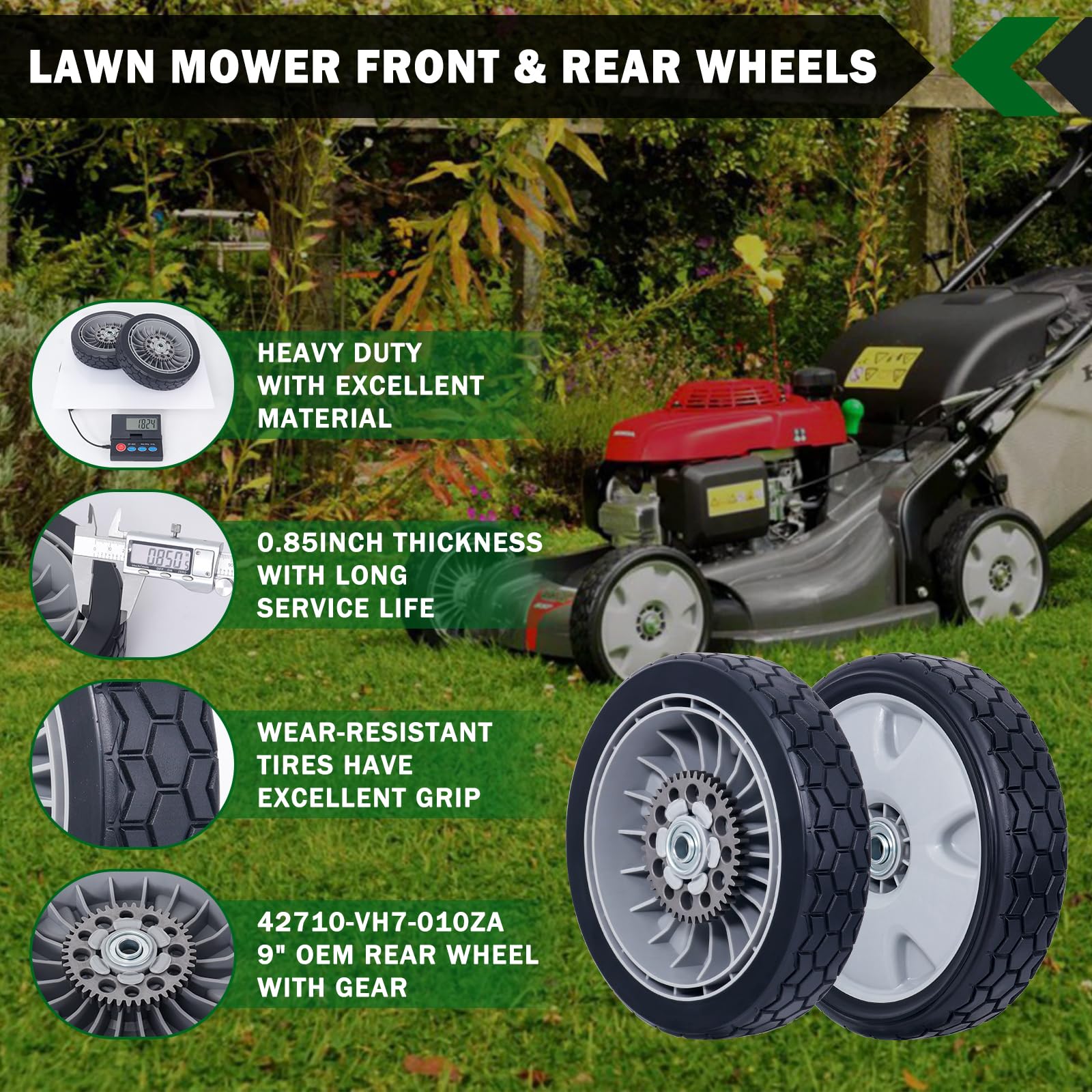 CheeMuii rear wheels with gear drive enhance drive engagement on compatible models.