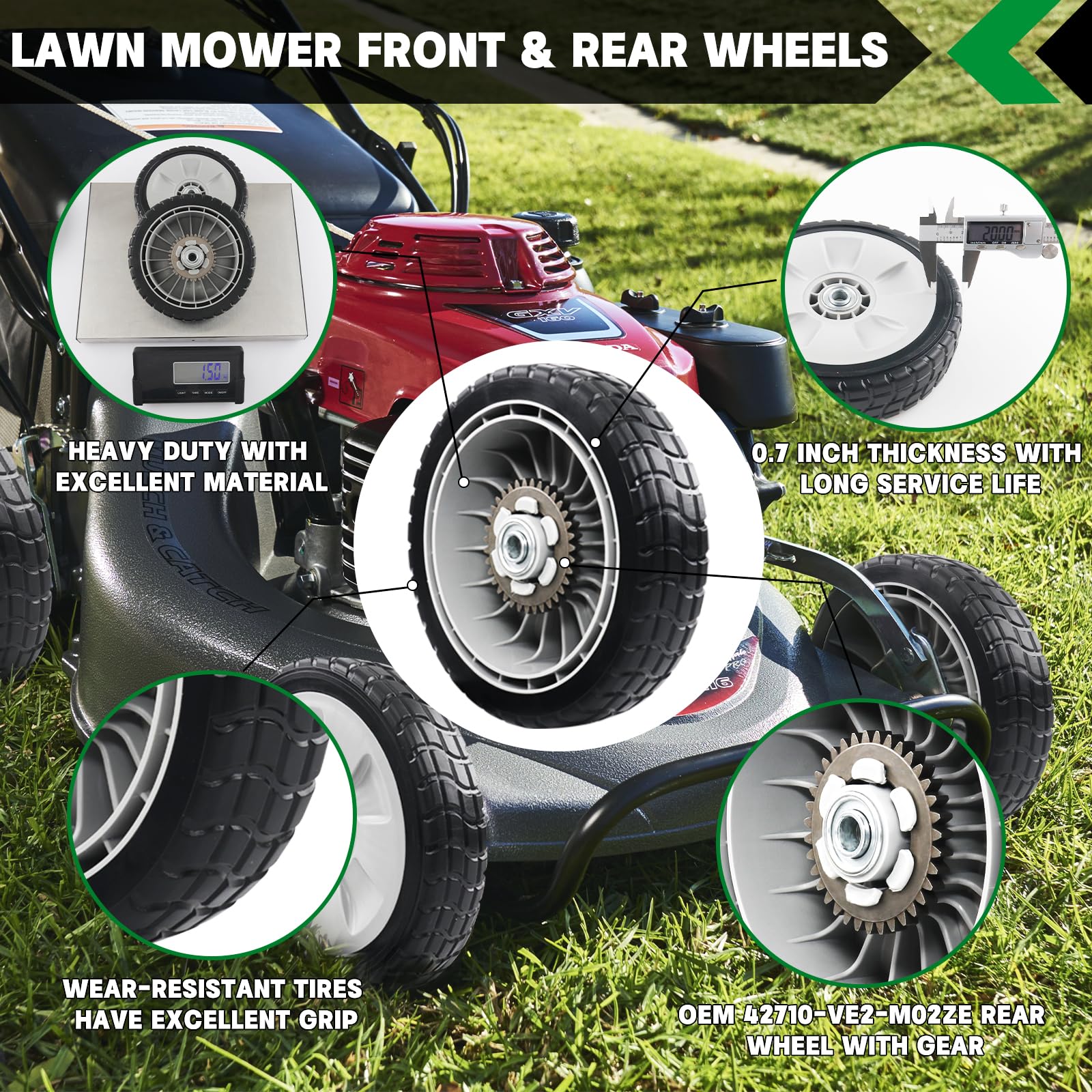 CheeMuii rear wheel with metal gears delivers traction.