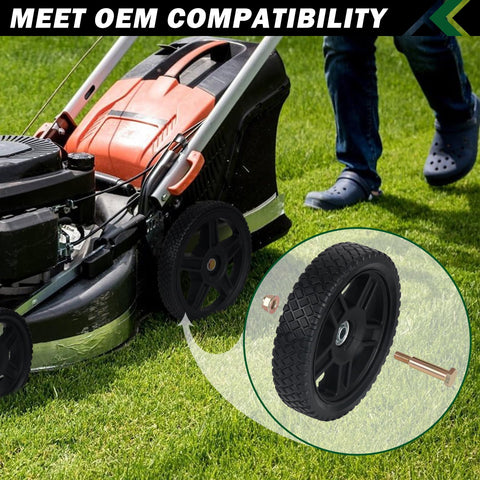 CheeMuii wheels mounted on a mower for smooth operation