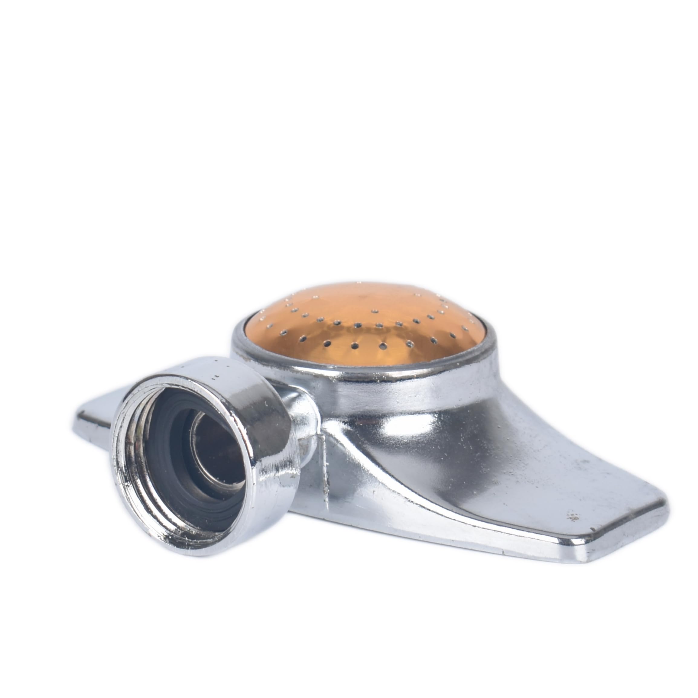 Cheerwater A30019D metal spot sprinkler in garden showing up to 30 ft coverage for small lawns.