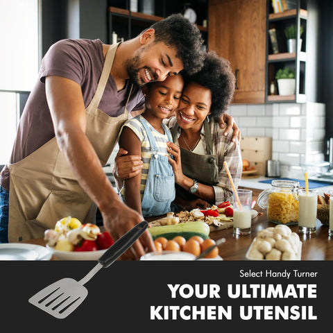 Hanging hole design keeps kitchen organized and within reach.
