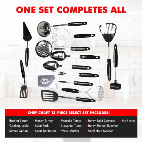 Chef Craft Select Turner Spatula on stainless steel pan for flipping