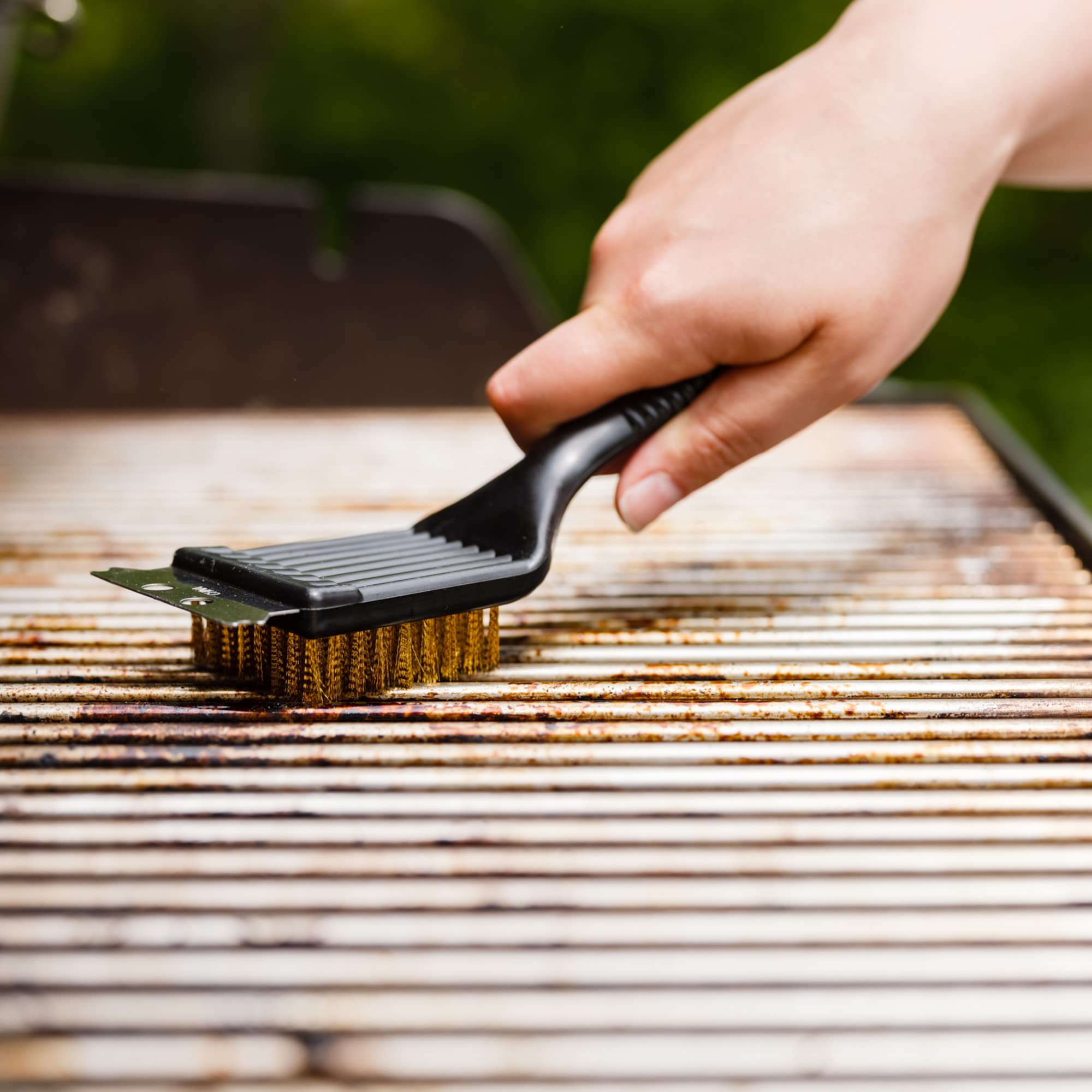 Chef Craft black grill brush ready for your next cookout.