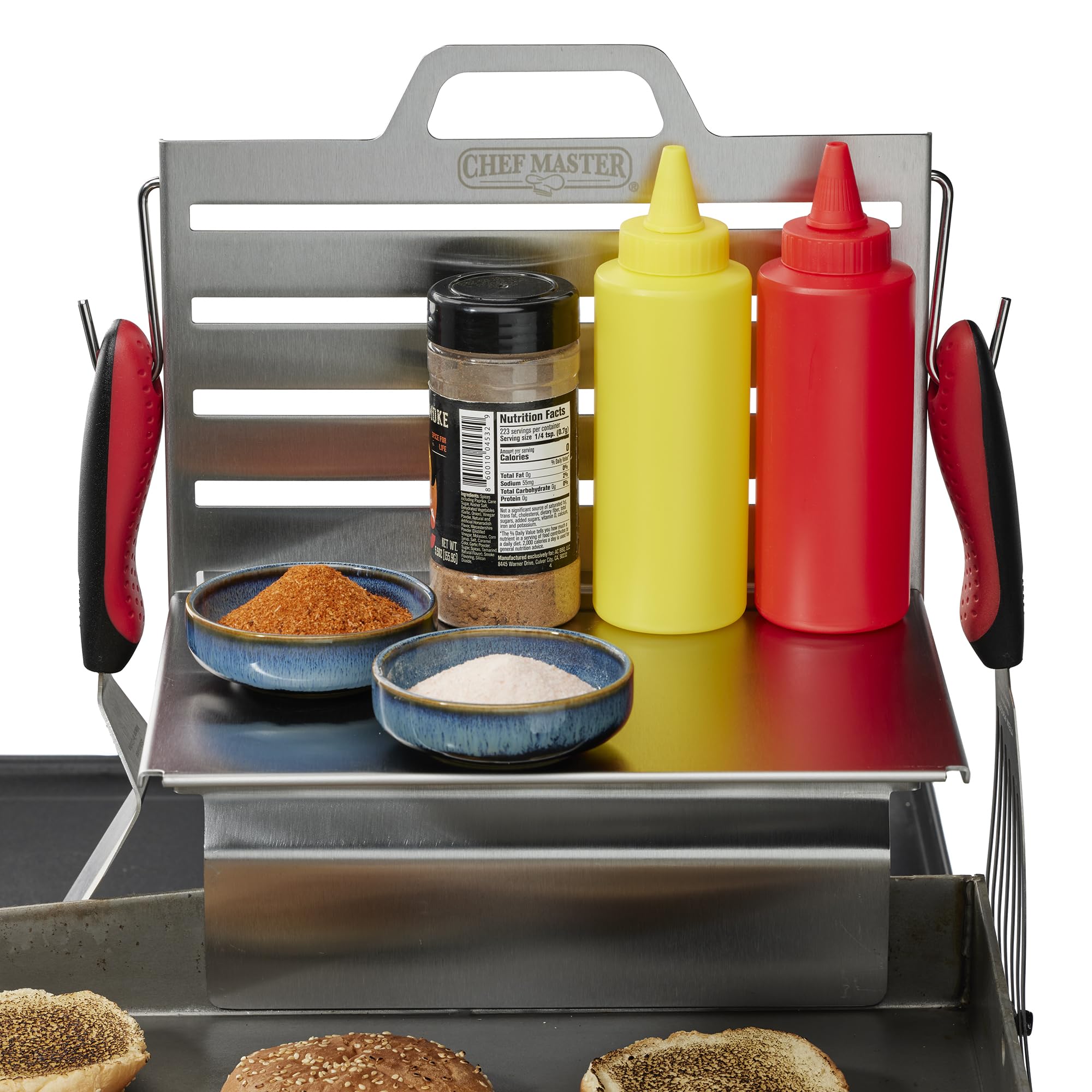 Chef Master adjustable shelf for grill tools enhances organization while cooking