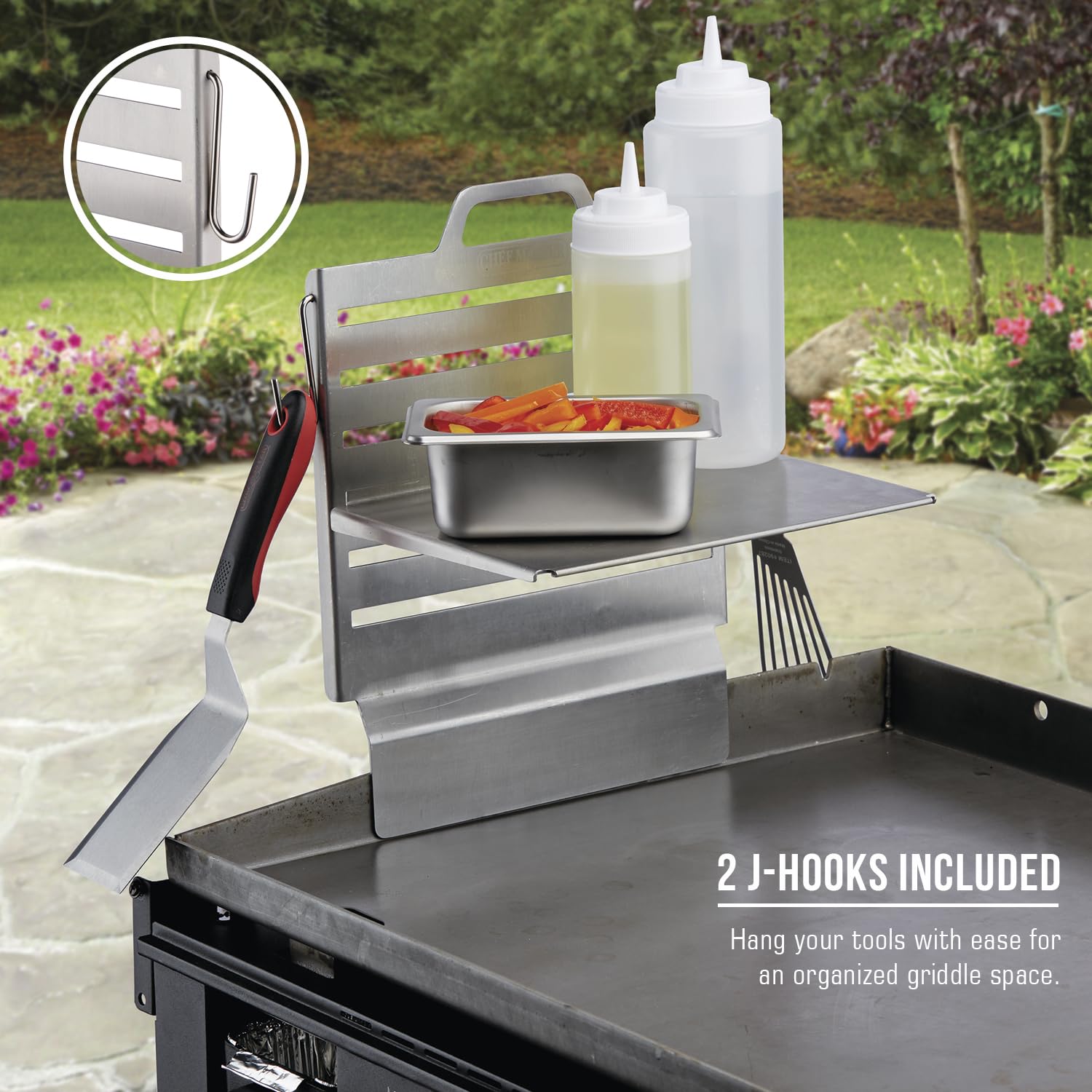 Chef Master grill caddy condiments holder attachment for easy seasoning access