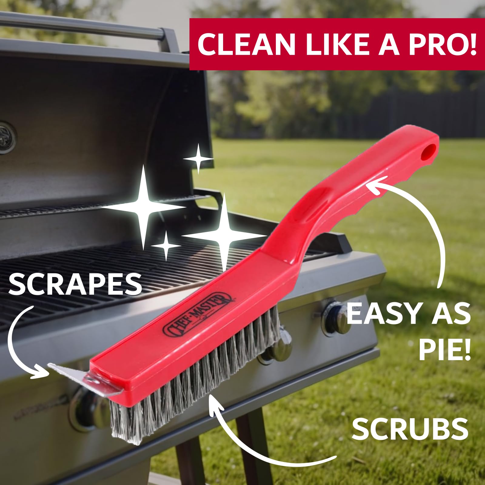 Chef Master heat-resistant construction withstands frequent cookouts and hot grates