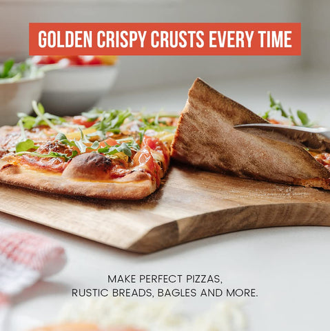 Chef Pomodoro pizza steel on grill for outdoor cooking sessions.