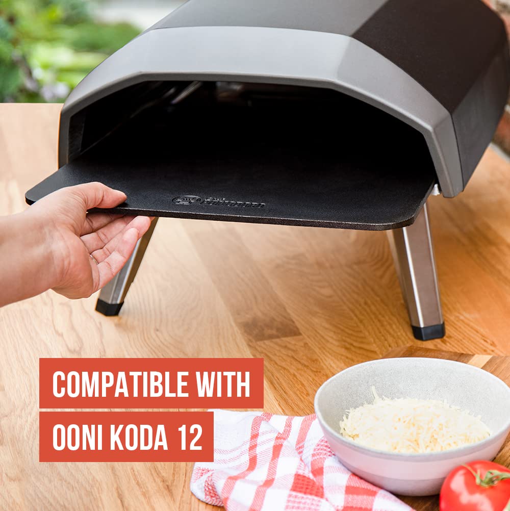 Chef Pomodoro pizza steel with convenient storage and handling.
