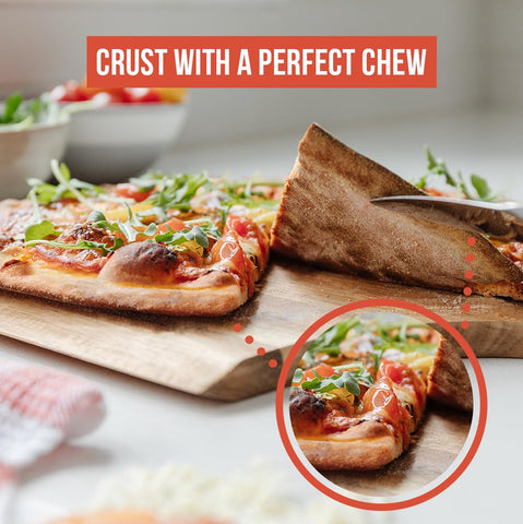 Chef Pomodoro steel shown with bread baking for versatile kitchen use.