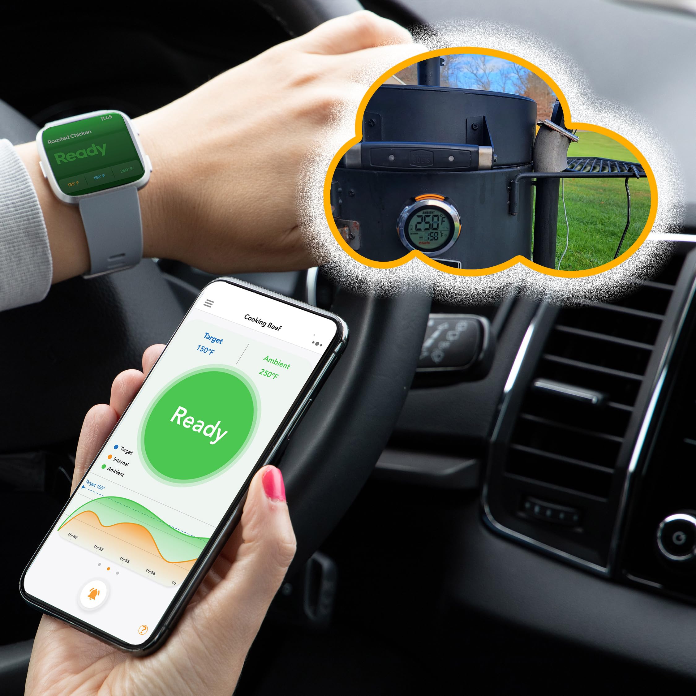 ChefsTemp ProTemp S1 battery life indicator for long cooks