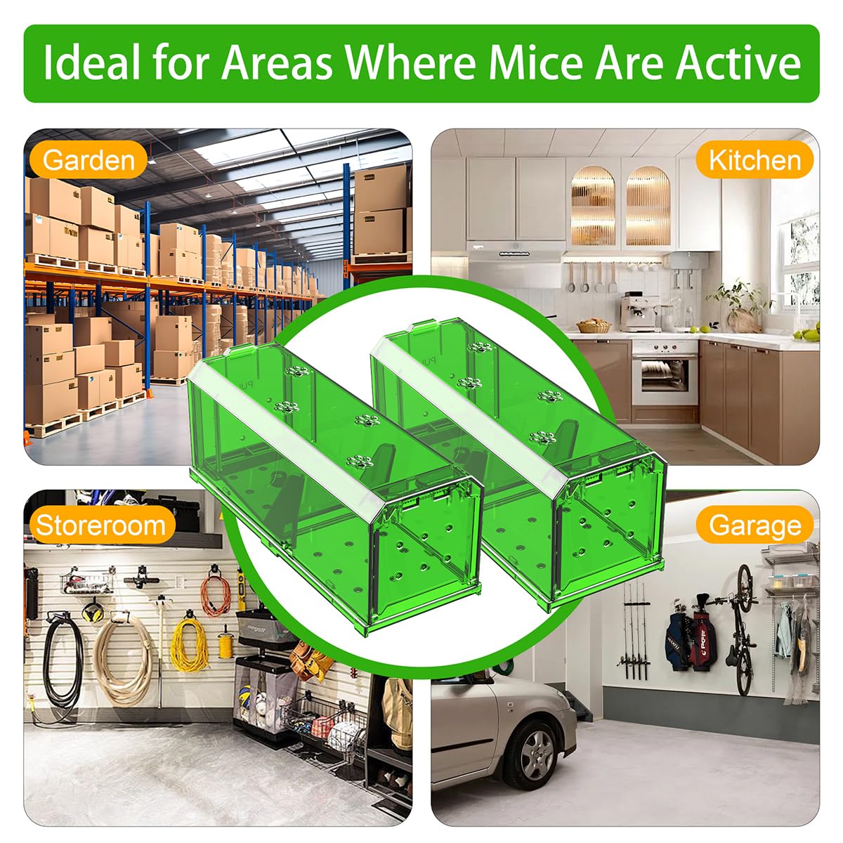 ChenFec two-pack humane traps ideal for kitchens, basements, and attics.