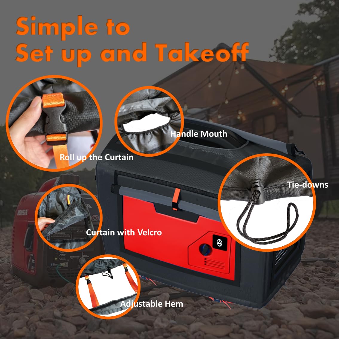 Illustrates universal fit for EU3200i, EU2000i and more.
