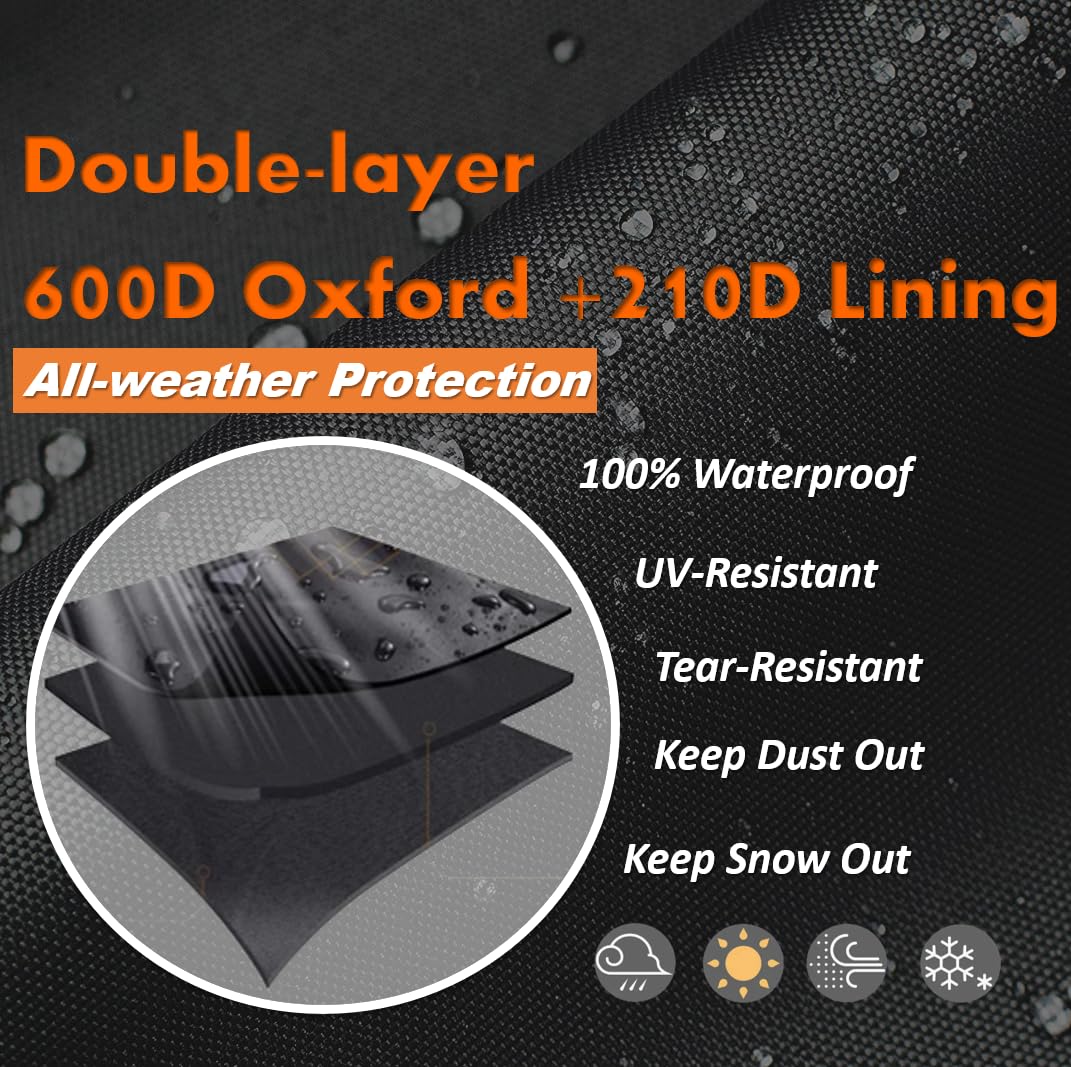 Elastic bottom band keeps cover secure in wind.