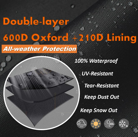 Elastic bottom band keeps cover secure in wind.