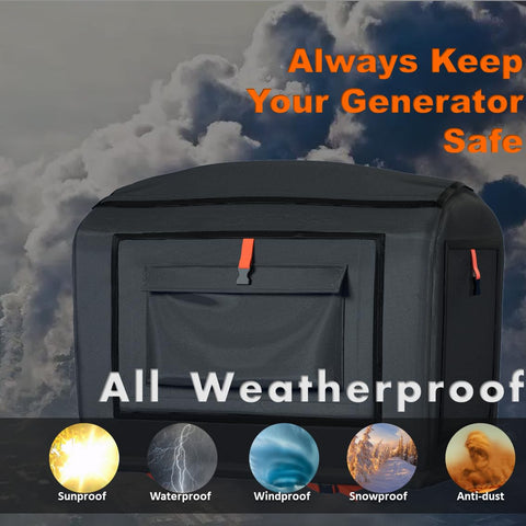 Large stand pockets for generator accessories and cords.
