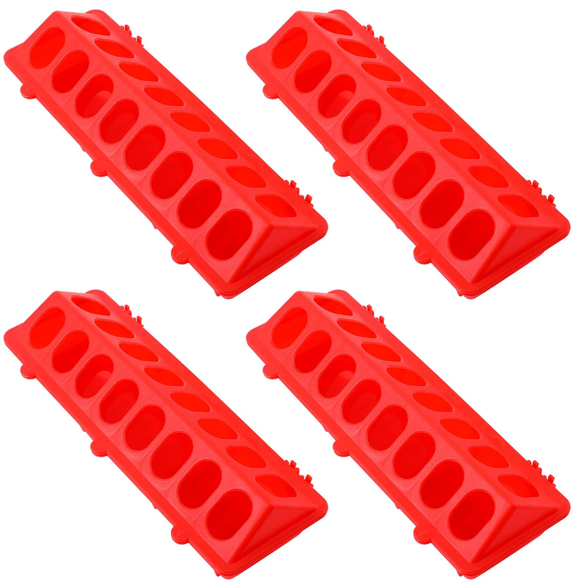 CHENGU four-piece flip-top poultry feeder front view with spill-free design