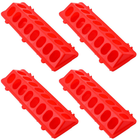 CHENGU four-piece flip-top poultry feeder front view with spill-free design