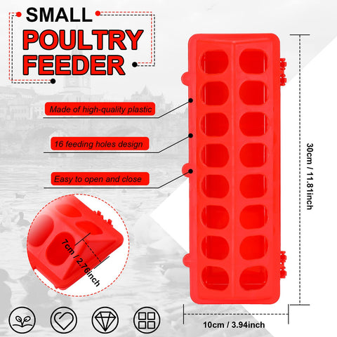CHENGU four-piece flip-top poultry feeder side view