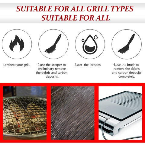 CHENGU wire bristles remove stuck food quickly to protect grill surfaces
